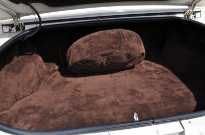 Thick dark brown carpet in the trunk
