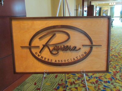 Hand crafted wooden sign by member Chris Knowles, proudly displaedy each year
