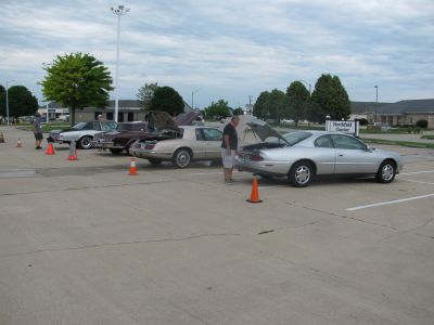 Members taking advantage of the wash area set up at the hotel
