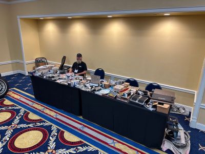 Skip & Mary Boyer with Merchandise in the Hospitality Room
