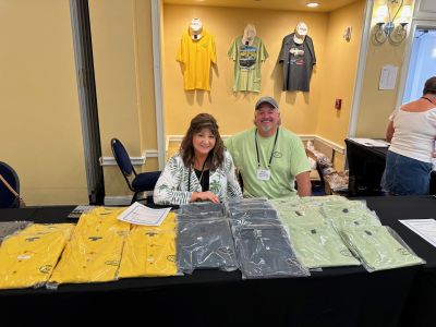 New faces at the Merchandise table … Rebekah & Brian Sherman
