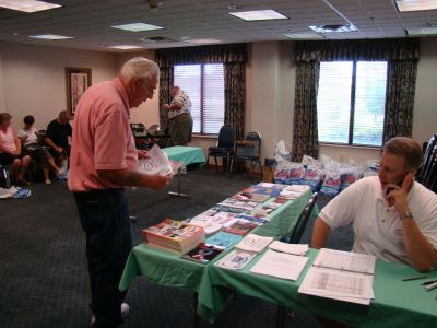 Registrations and Goodie Bags ready for members
The registration table manned by Keith Felderman
